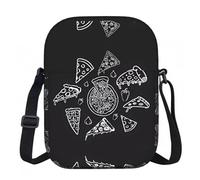 LPLSNWS Pizza Constellation - Borsa a tracolla con cerniera stampata, piccola borsa a tracolla con tracolla regolabile, borsa da viaggio portatile da lavoro per donne e uomini