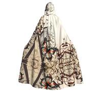 LPLSNWS Sfondo musicale con arpa e farfalla mantello con cappuccio per adulti - Comodo mantello con cappuccio adatto per cosplay, spettacoli teatrali, balli in maschera, feste a tema e convegni anime.