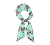 LPLSNWS Sleeping Koala Cap - Sciarpa lunga da donna in raso, 100% poliestere, liscia, lucida, multifunzione, accessorio alla moda per viaggi, appuntamenti, foto, decorazione quotidiana