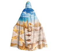LPLSNWS Starfish Seashell Ocean Beach stampato adulto mantello con cappuccio, unisex, ideale per congressi, feste e costumi cosplay