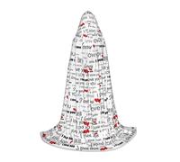 LPLSNWS Vestaglia per cosplay per adolescenti con scritta "I Love You Words With Hearts", perfetta per Halloween, spettacoli teatrali e abbigliamento cosplay quotidiano