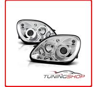 LPME14 COPPIA FARI FANALI ANTERIORI MERCEDES R170 SLK 1996-2004 ANGEL EYES CROMA