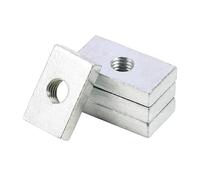 LPMPCZKZGF Dado rettangolare zincato in acciaio al carbonio M6, dado scorrevole in profilo quadrato in alluminio, dado quadrato Bulloni e dadi(M6x13x20x4(14pcs))