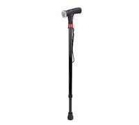 LPNCBUDC Bastone Pieghevole Regolabile con Radio a LED di Allarme e Bastoncini da Trekking Imbottiti con Impugnatura a T Bastone da Passeggio per stampella anziana