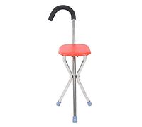 LPNCBUDC Sgabello stampella per Anziani Sgabello Pieghevole in Canna alla Moda Li Wei Durevole per la Sicurezza per Il Relax all'aperto per Passeggiate all'aperto(Marrone)