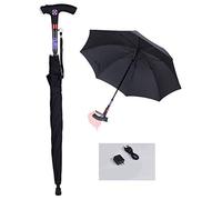 LPNCBUDC Stampelle Multifunzione per Anziani Ombrello Bastone da Passeggio, Ausili per la Camminata in Alluminio con Luce a LED con Maniglia Comoda Aiuto Ideale per la Vita Quotidiana