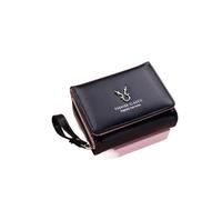 LPNGTNG Marchio di lusso Delle Donne Piccolo Portafoglio Femminile Titolare di Carta Breve Portafogli con Coin Purse per Donna Signore PU Cuoio Hasp Mini Clutch, Nero , Taglia unica
