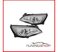 LPOPA0 COPPIA FARI FANALI ANTERIORI OPEL ASTRA J 10-15 TUBO CHIARO CROMO TuningS