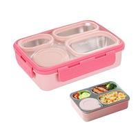 Lpoppcx Contenitore per il pranzo in acciaio , con grande capacità per la conservazione, contenitore portatile per alimenti, per ufficio e picnic e scuola, viaggi all'aperto per bambini