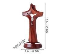 Lpoppcx Croce Da Tavolo - Decorazione Cattolica In Legno Statua,Croce in Legno Gesù Crocifisso,per Casa Tavolo Centrotavola Scrivania Inaugurazione Soggiorno Camera da Scaffale Sala da Pranzo