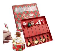 Lpoppcx Cucchiaini Piccoli Per Dolci,1 Set di Forchette per il Caffè e il Dessert in Acciaio Inossidabile,Cucchiaio per le Feste di Natale | Per La Decorazione Delle Feste Di Vacanza Cena E Torta Alla