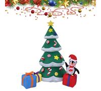 Lpoppcx Decorazioni Albero Di Natale Inflabile - 1.8m Illuminato Decorazione Gonfiabile - Albero Di Natale Gonfiabile Gigante Con Babbo E Luci LED Incorporate - per Giardino Terrazzo Casa