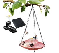 Lpoppcx Fontana Solare per Bagno | Forma di Cuore con Pompa Solare - Fontana per Selvatici da Esterno con Bagno | Per Recinzioni Balconi Corrimano Pilastri Patio Cortile Balcone Giardino