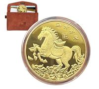 Lpoppcx Moneta Cavallo Anno Cinese - Cavallo Portafortuna Moneta Decorativa - Commemorativo Memoriale Souvenir Cimelio Per Adulti Collezionisti Amici Uomini Famiglia