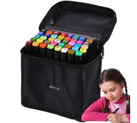 Lpoppcx Pennarelli Colori | 40 Colori Pennarelli da Disegno per Artisti - Penna a Doppia Punta con Asciugatura Rapida per Scrapbooking Diario Scuola Casa Aula Arte Insegnanti e Adulti