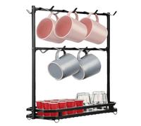 Lpoppcx Porta Tazze Da Caffè | Organizzatore Per Tazze Da Banco Con Quattordici Ganci,Supporto Organizzatore Per Da Tè - Per Automobile Bar Parete Banco Cucina Scrivania Barca Caffè Tavolo Da