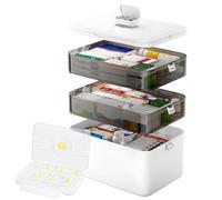 LPQKCcY Porta Medicine, 30 x 16 x 24 cm Scatola Medicinali Multifunzione Organizer Medicinali con Scomparti per casa all'aperto custodia per medicinali da viaggio all'aperto