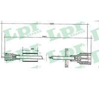 LPR Cavo tachimetro Cavo Tachimetro C0053SP per RENAULT TRAFIC Kasten (TXX) 1500