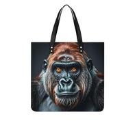 LPSADGF A Gorilla Tote Bags - Borsa da donna in pelle con fibbia magnetica, stile casual