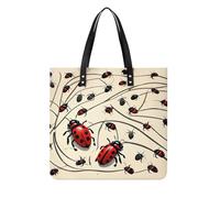LPSADGF Art Ladybug Tote Bags per le donne borsa in pelle borsa per il trucco con fibbia magnetica design borsa casual