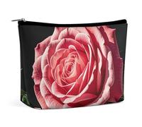 LPSADGF Beauty case da donna blu mare barca a vela borsa per cosmetici portatile da viaggio con cerniera leggera e carina organizer per trucchi per viaggi, accessori, elementi essenziali, Fiore di