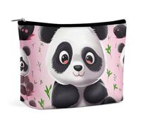 LPSADGF Beauty case da donna con cactus al tramonto nel deserto, borsa per cosmetici portatile da viaggio con cerniera, leggera e carina, organizer per trucchi per viaggi, accessori, essenziali, Panda