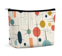 LPSADGF Beauty case da donna con gatti arancioni, borsa per cosmetici portatile da viaggio con cerniera, leggera e carina, organizer per trucchi per viaggi, accessori, essenziali, Moderna metà secolo