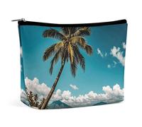 LPSADGF Beauty case da donna italia toscana borsa cosmetica portatile da viaggio borsa per il trucco con cerniera leggera e carina organizer per trucchi per viaggi, accessori, essenziali, Palm Tree