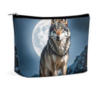 LPSADGF Beauty case da donna The Witch of Darkness, trousse portatile da viaggio con cerniera, leggera, carina e carina, organizer per trucchi per viaggi, accessori, elementi essenziali, Timberwolves