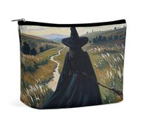 LPSADGF Beauty case da donna The Witch of Darkness, trousse portatile da viaggio con cerniera, leggera, carina e carina, organizer per trucchi per viaggi, accessori, elementi essenziali, La strega