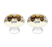 LPSADGF Bee Love Honeys - Confezione da 2 pomelli per armadietti, in acciaio inox, stile vintage, per mobili da cucina, bagno, guardaroba, facili da installare