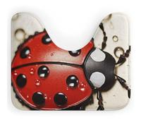 LPSADGF Bellissimo tappetino da bagno a forma di U a forma di coccinella, ultra morbido, super assorbente, con retro antiscivolo, lavabile ad asciugatura rapida, tappetino da bagno per base ovale per