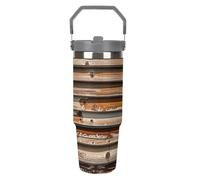 LPSADGF Bicchiere da 880 ml con cannuccia, tazza da viaggio isolata in acciaio inox con manico, design a doppia parete, coperchio a prova di perdite, mantiene le bevande calde/fredde per ore