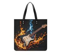 LPSADGF Borsa da donna in pelle colorata con mandala e fibbia magnetica, stile casual, Musica per chitarra elettrica, 39x39cm