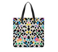 LPSADGF Borsa da donna in pelle con glitter arcobaleno a pois borsa per il trucco con fibbia magnetica design casual