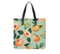 LPSADGF Borsa tote con motivo d'amore viola per le donne borsa in pelle borsa per il trucco con fibbia magnetica design borsa casual, Motivo pesca, 39x39cm