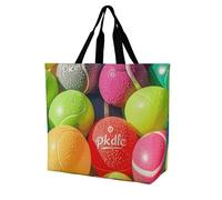 LPSADGF Borsa tote da donna con papaveri, riutilizzabile, pieghevole, borsa per la spesa, borsa a tracolla, Colori delle palline da pickleball, 40x40x16cm
