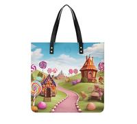 LPSADGF Candy Land Tote Bags - Borsa da donna in pelle con fibbia magnetica, stile casual