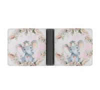 LPSADGF Caribbean Scenery Portafoglio da uomo in pelle con fermasoldi sottile passcase con 6 scomparti per carte, 2 tasche nascoste, Elefante carino_80395810, Taglia unica, Moderno