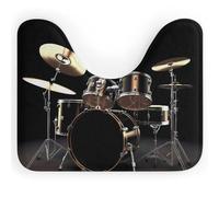 LPSADGF Cool Drum Set - Tappetino da bagno a forma di U, ultra morbido, super assorbente, con retro antiscivolo, ad asciugatura rapida, lavabile, per base WC ovale, tappetino da bagno per doccia