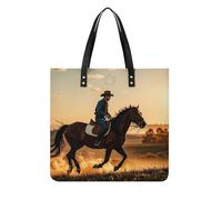 LPSADGF Cowboys - Borsa tote da donna, in pelle, con fibbia magnetica, stile casual