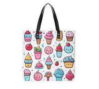 LPSADGF Doodle Ice Cream Tote Bags per le donne borsa in pelle borsa per il trucco con fibbia magnetica design casual borsa