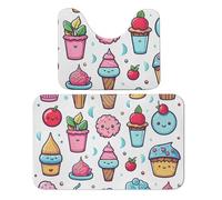 LPSADGF Doodle - Set di 2 tappeti da bagno morbidi a forma di U, 50 x 80 cm, ad asciugatura rapida, per bagno, vasca, lavabili, super assorbenti