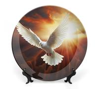 LPSADGF Dove Sun Art - Piatti decorativi in ceramica per esposizione in stile bohémien, con espositore, piatto cinese per decorazione domestica, 15,2 cm