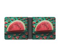 LPSADGF Dove Sun Art Portafoglio da uomo in pelle fermasoldi sottile con 6 scomparti per carte di credito, 2 tasche nascoste, Anguria da sogno, Taglia unica, Moderno