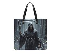 LPSADGF Grim Reaper Tote Bags per le donne borsa in pelle borsa per il trucco con fibbia magnetica design borsa casual