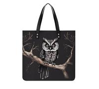 LPSADGF Late Night Owl Tote Bags per le donne borsa in pelle borsa per il trucco con fibbia magnetica design borsa casual