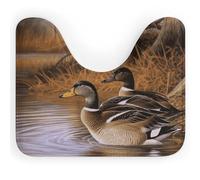 LPSADGF Mallard Ducks - Tappetino da bagno a forma di U, ultra morbido, super assorbente, con retro antiscivolo, lavabile ad asciugatura rapida, per base WC ovale, adatto alla maggior parte dei bagni
