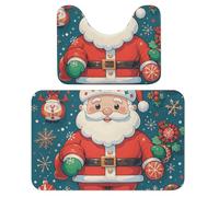 LPSADGF Merry Christmas - Set di 2 tappeti da bagno a forma di U, a forma di U, 40 x 60 cm, ad asciugatura rapida, per bagno, vasca, lavabili, super assorbenti