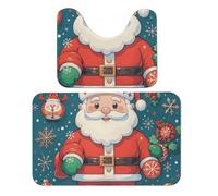 LPSADGF Merry Christmas - Set di 2 tappeti da bagno a forma di U, a forma di U, 50 x 80 cm, ad asciugatura rapida, per bagno, vasca, lavabili, super assorbenti